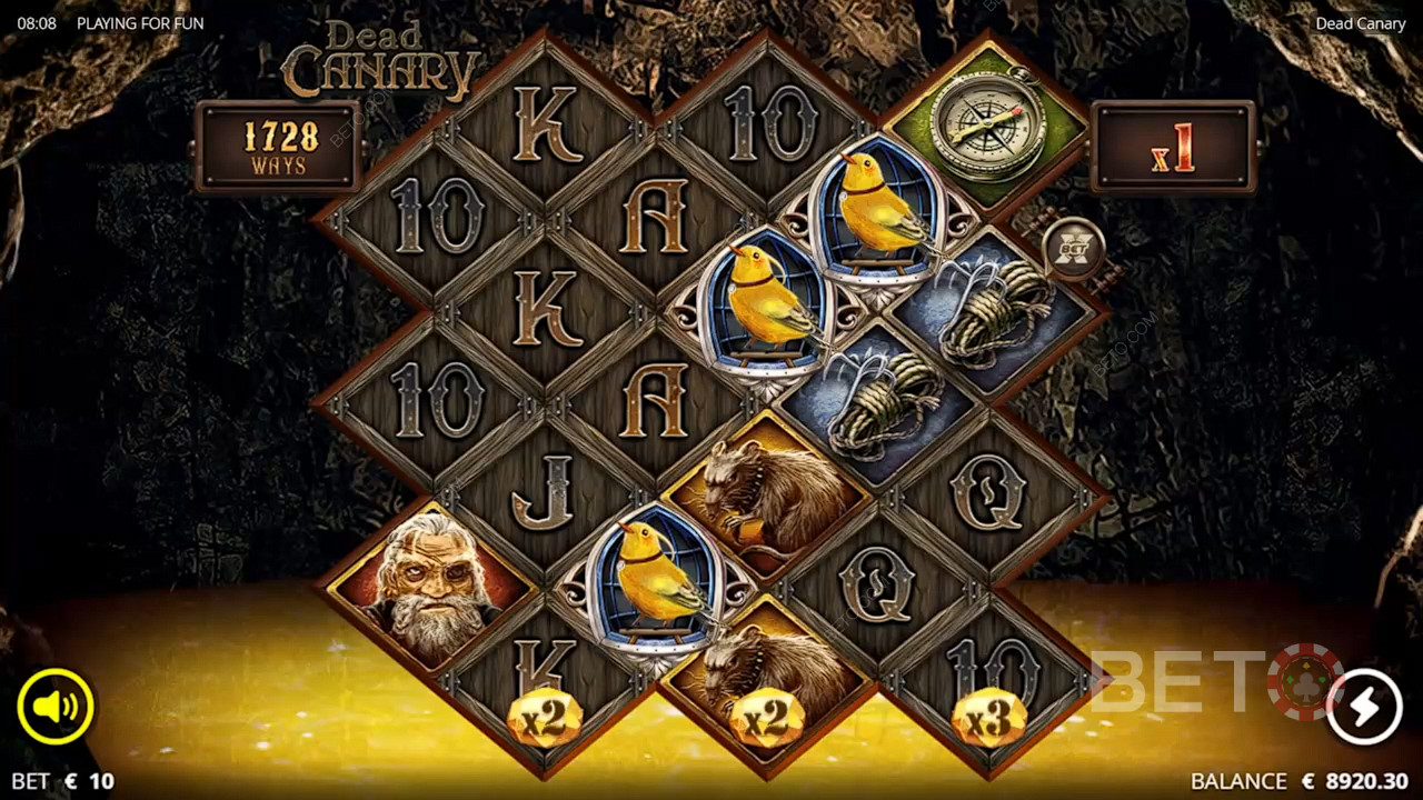 Three Canary Scatters trigger Free Spins in Dead Canary pokie
