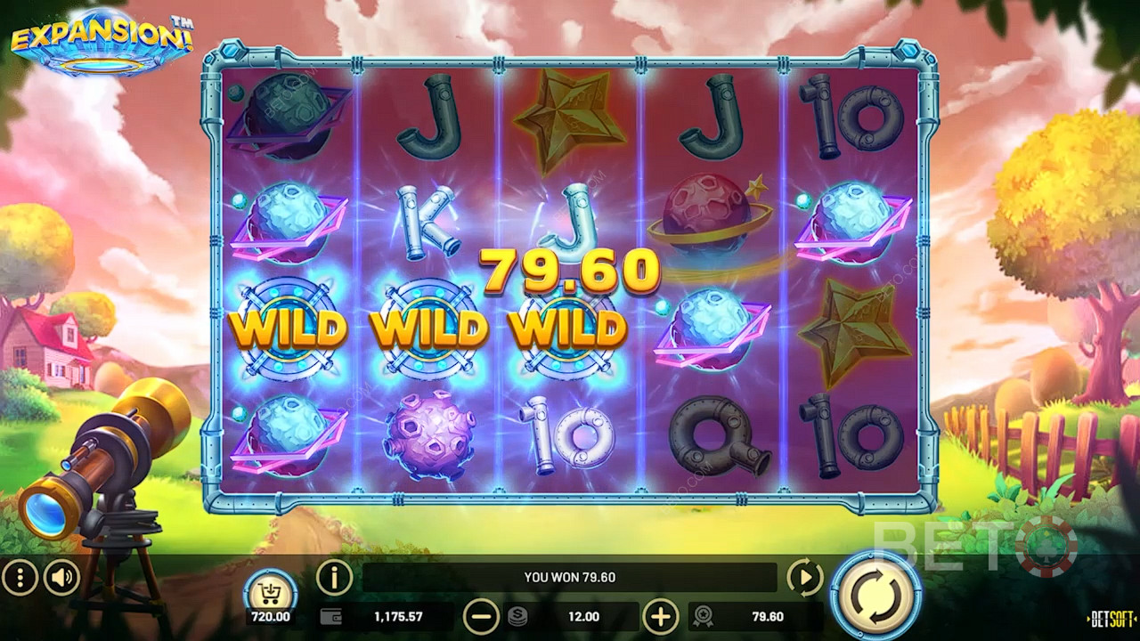 Expanding wilds boost wins in Expansion! online pokie