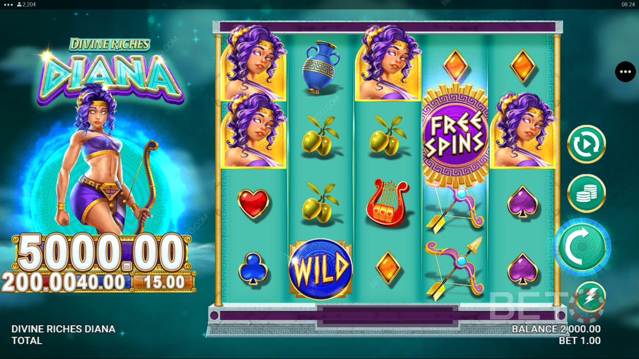 Divine Riches Diana Review by BETO Pokies