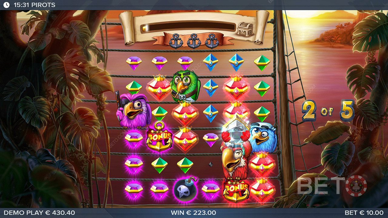 Bonus rounds unleash the true power of Pirots pokie
