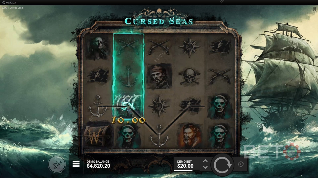 Score 12,500 Times Your Wager in Cursed Seas Pokie!