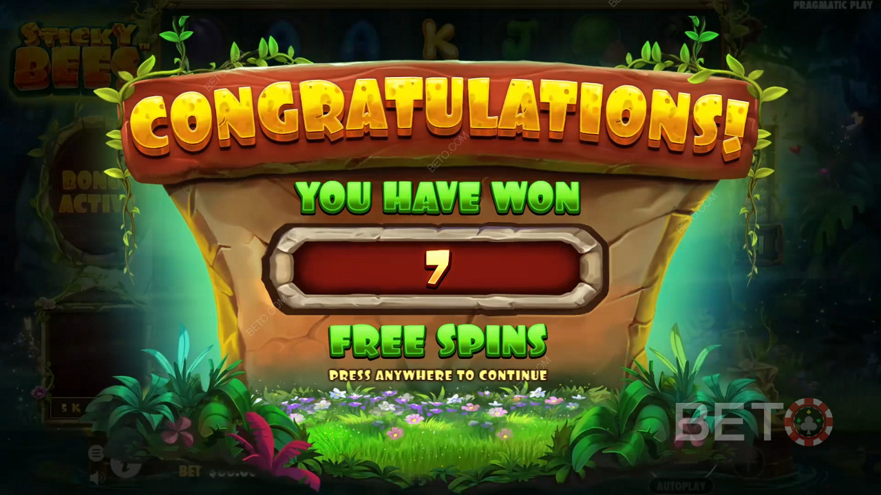 Snag at least 7 Free Spins by landing 4 or more Scatters