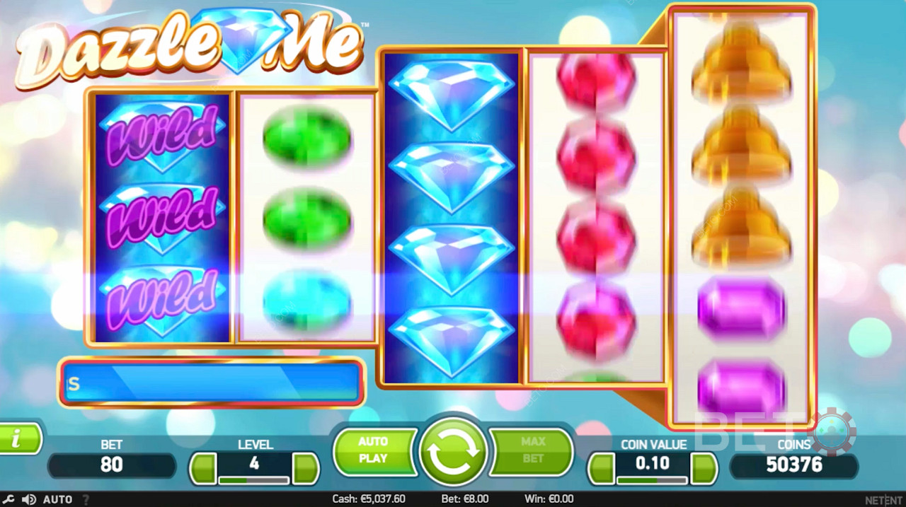 Sparkling Wilds in Dazzle Me Online Pokie