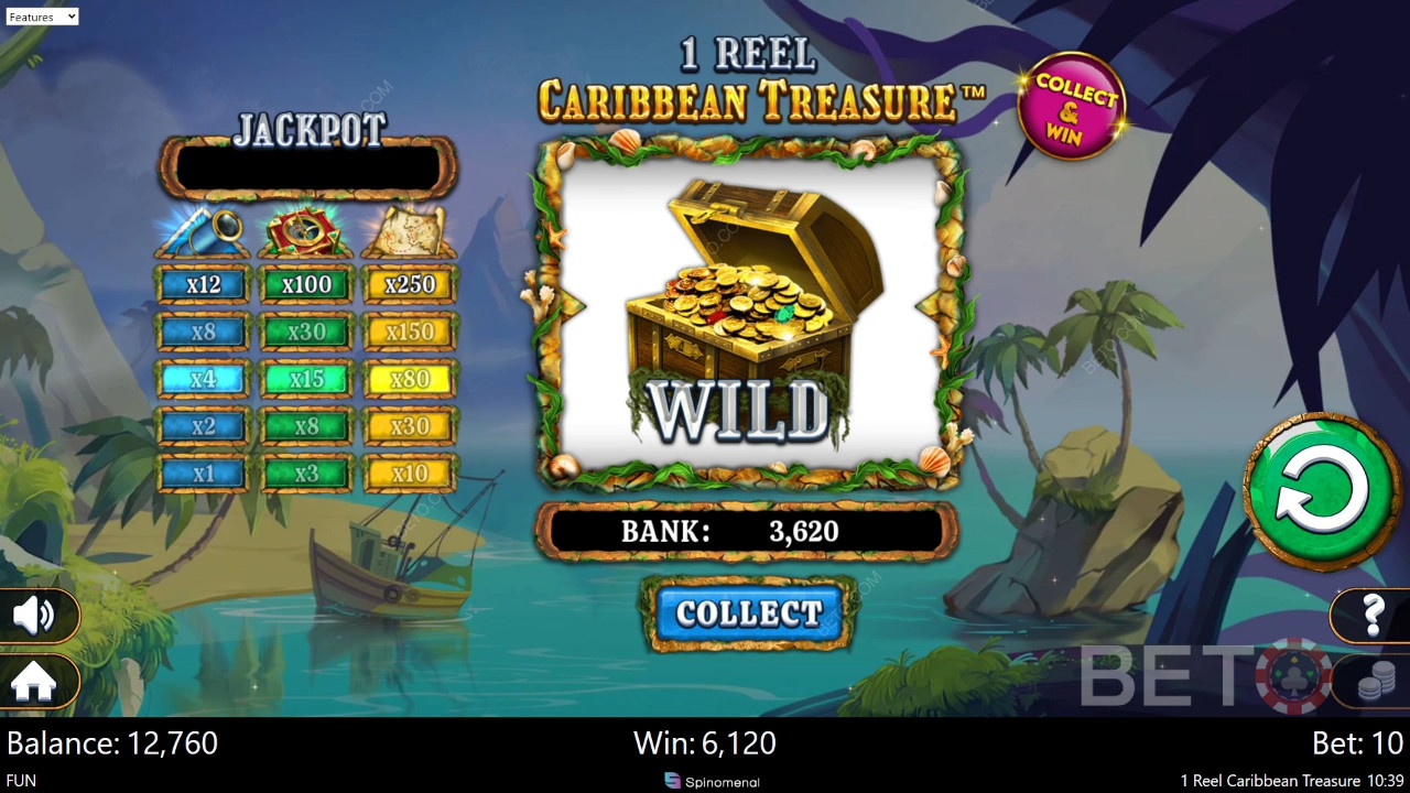 1 Reel Caribbean Treasure Review by BETO Pokies