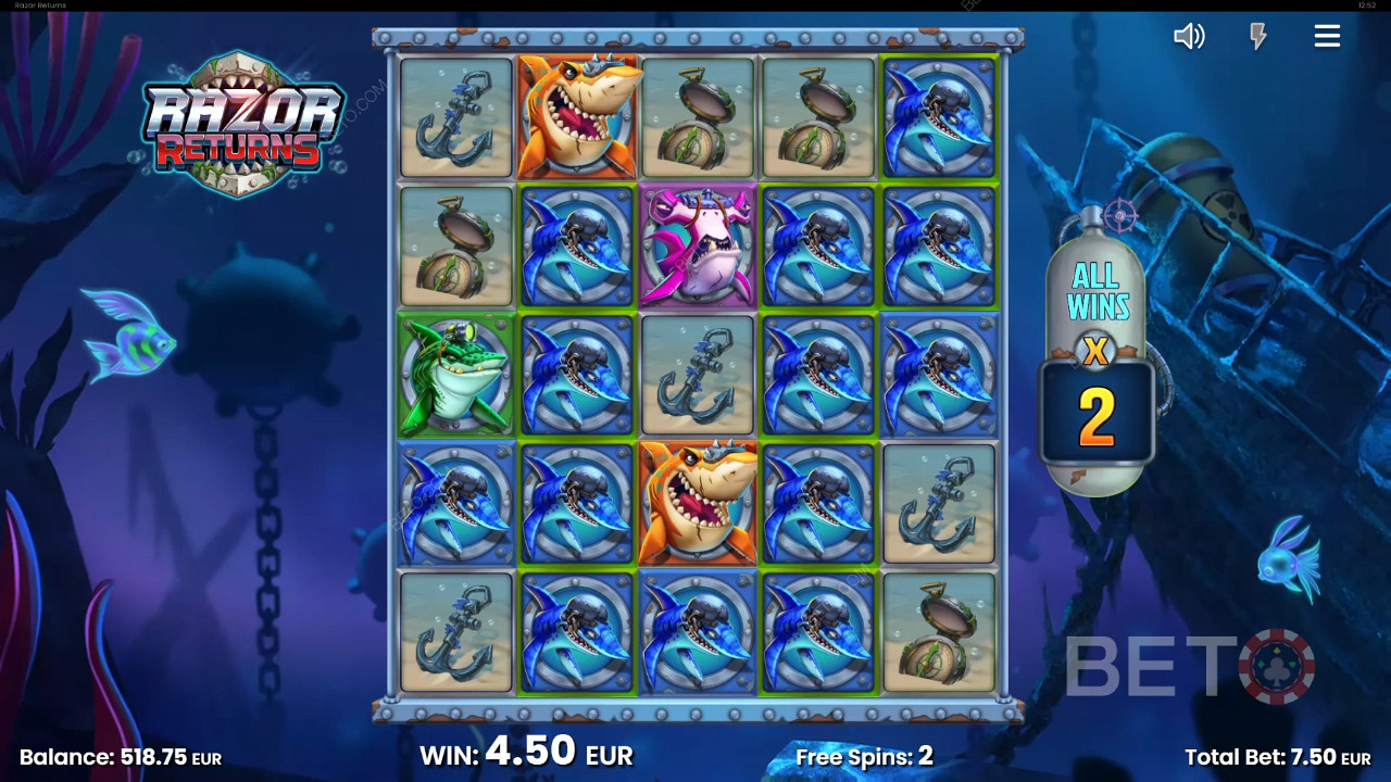 Score Progressive Win Multipliers in Free Spins