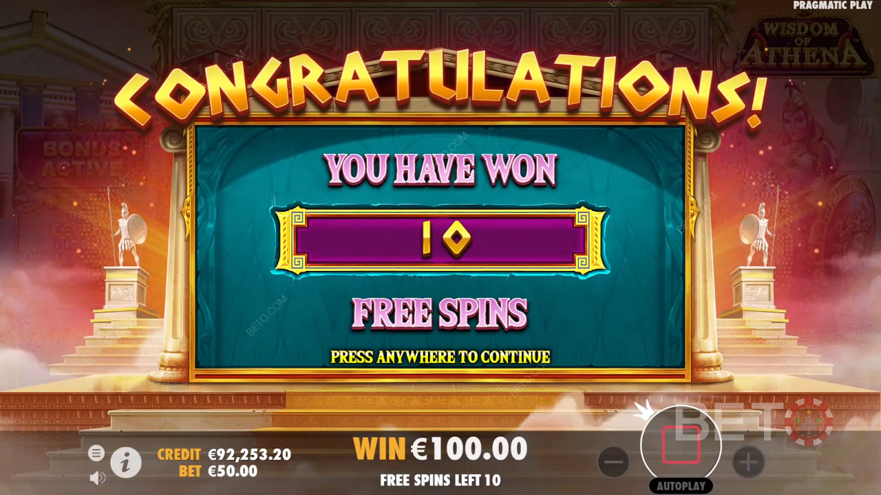 Score 10 Free Spins and keep the reels spinning with Scatters