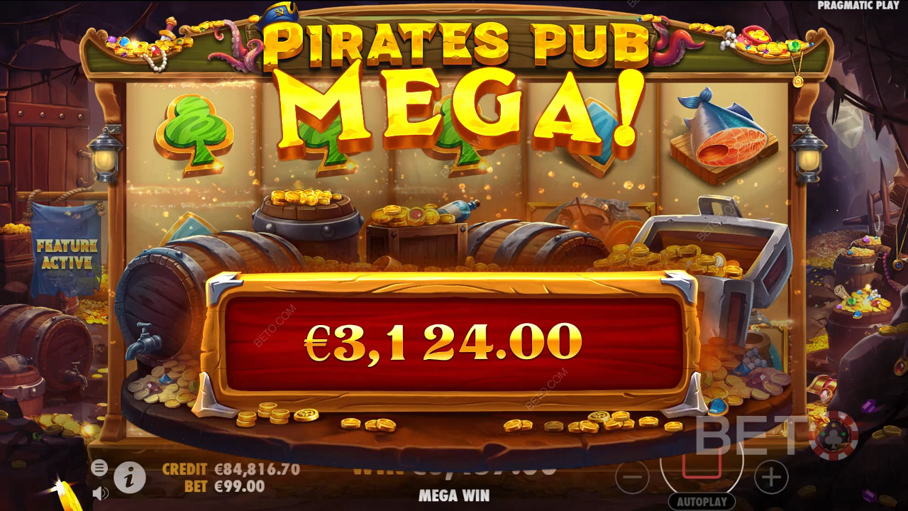 Score 5,000x Your Wager in the Pirates Pub Video Pokie!