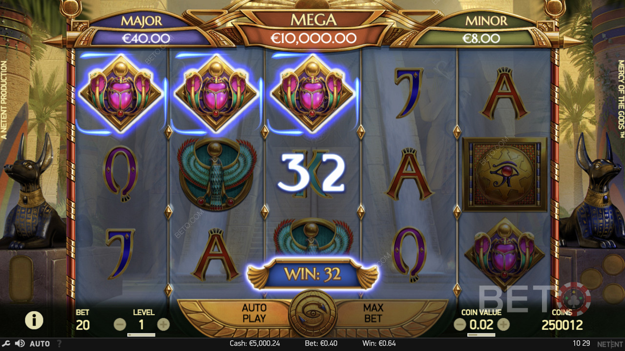 Scoring a Triple in the pokies game Mercy of the Gods