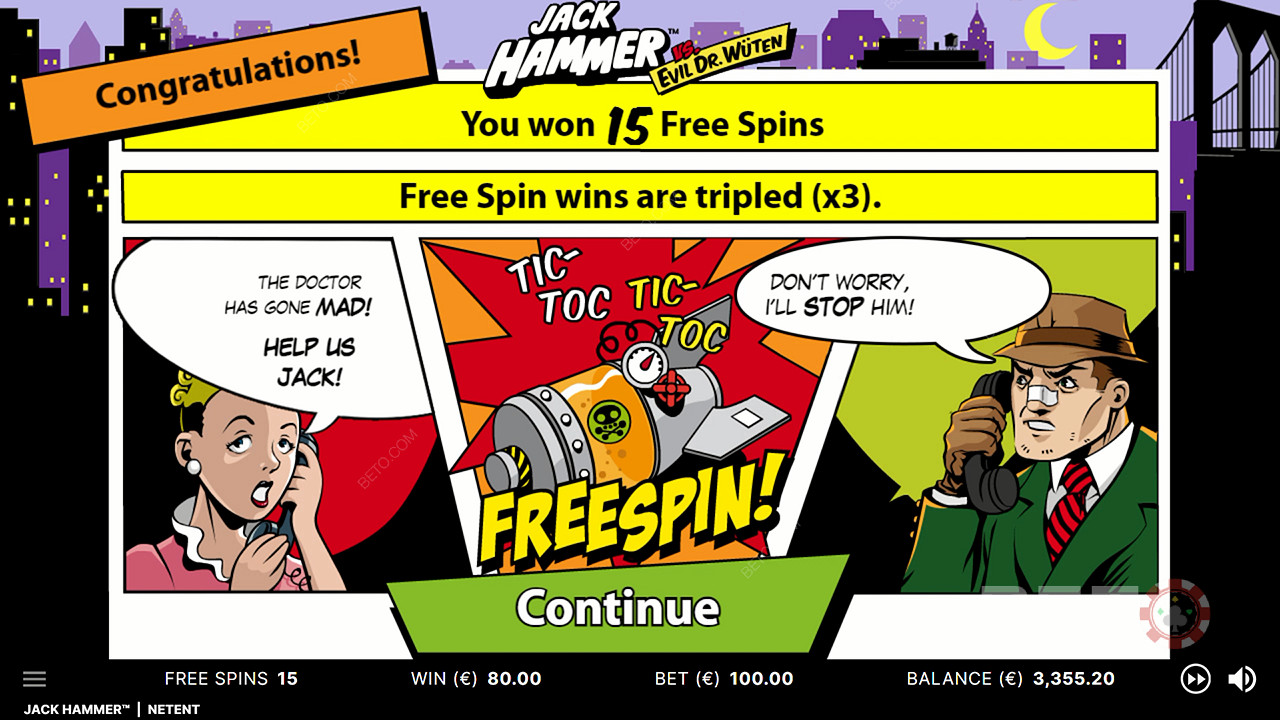 Score heaps of Free Spins with a 3x Win Multiplier