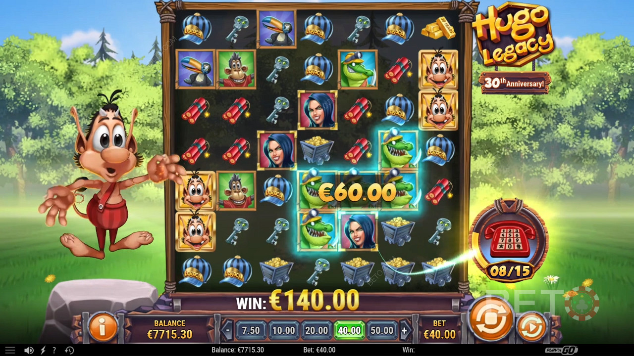 Hugo Legacy pokie: Collect winning symbols and trigger sweet bonuses