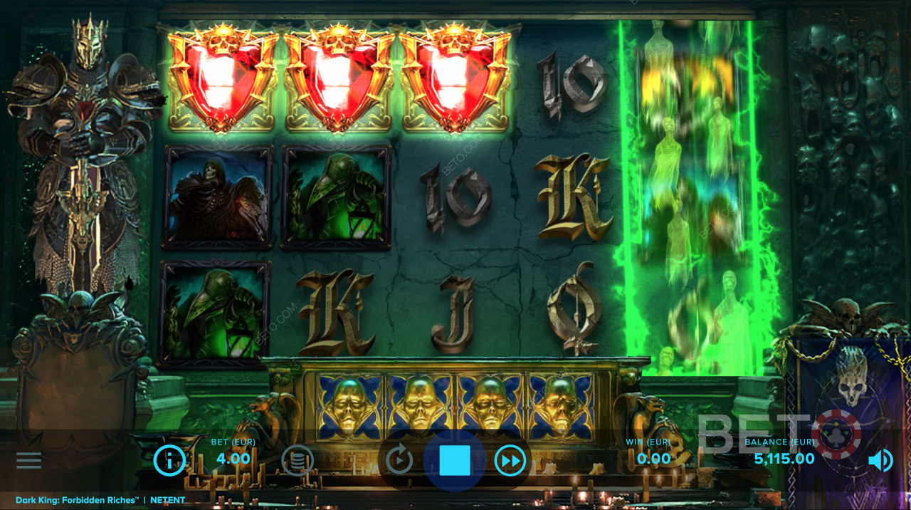 Use the auto play and fast-forward buttons for turbo spins on this pokie.