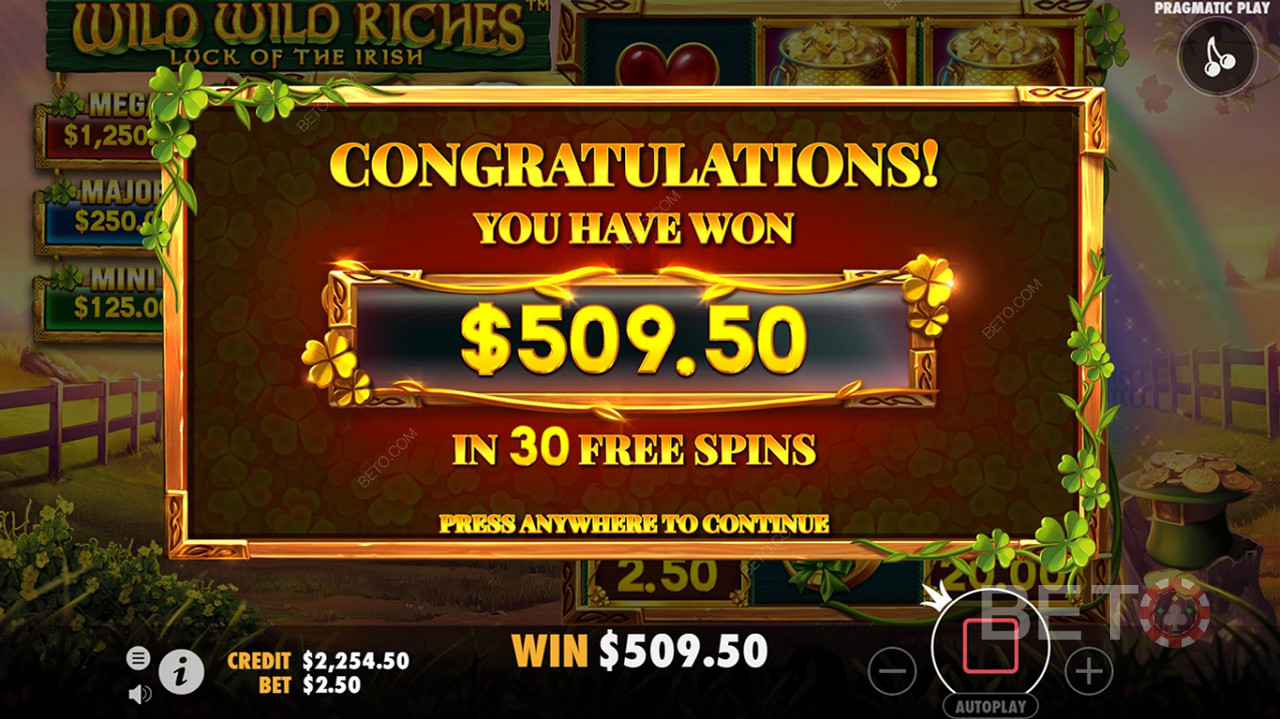 Wild Wild Riches - You can bet a maximum amount of $200 per spin