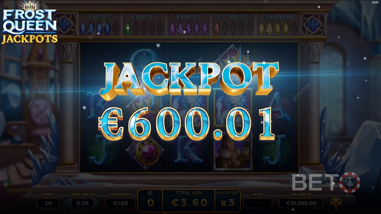 Snagging a 1000 NZD prize in Frost Queen Jackpots