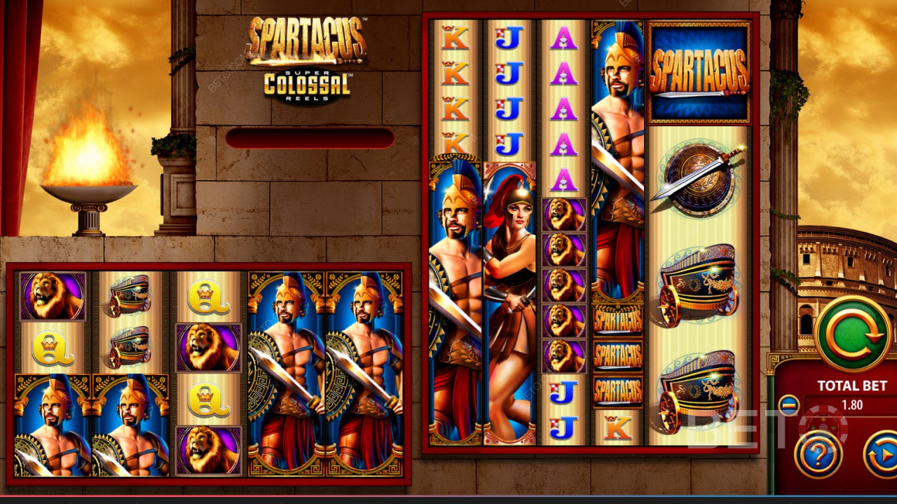 WMS (Williams Interactive) - Spartacus Super Colossal Reels - Join the gladiator revolt against their Roman emperor