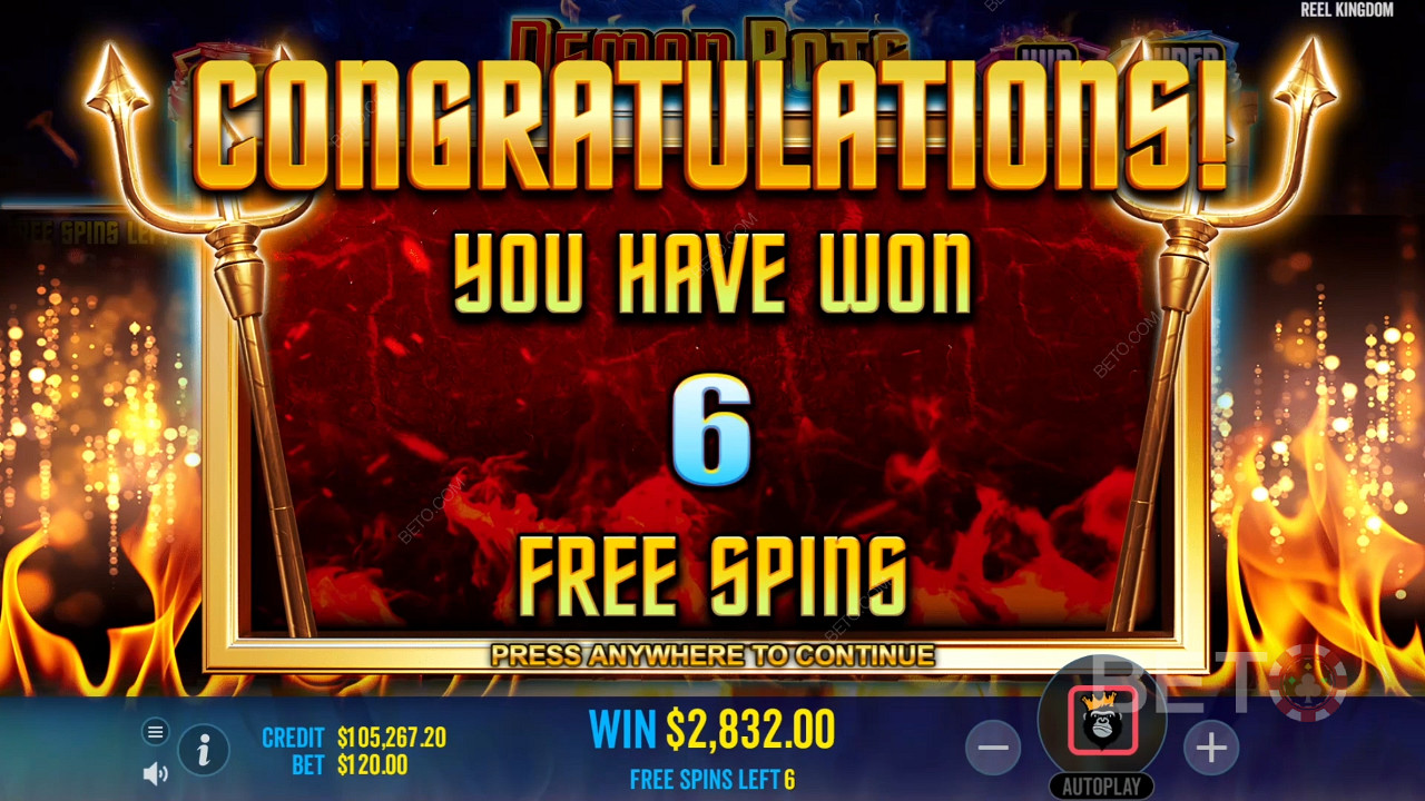 Score 6,000x Your Wager in the Demon Pots Pokie Online!