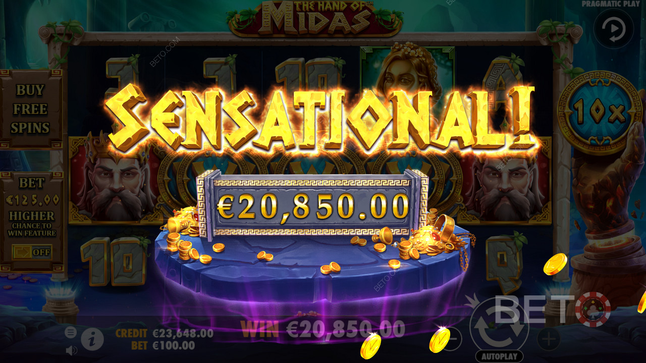 Spectacular win in the Hand of Midas Online Pokie