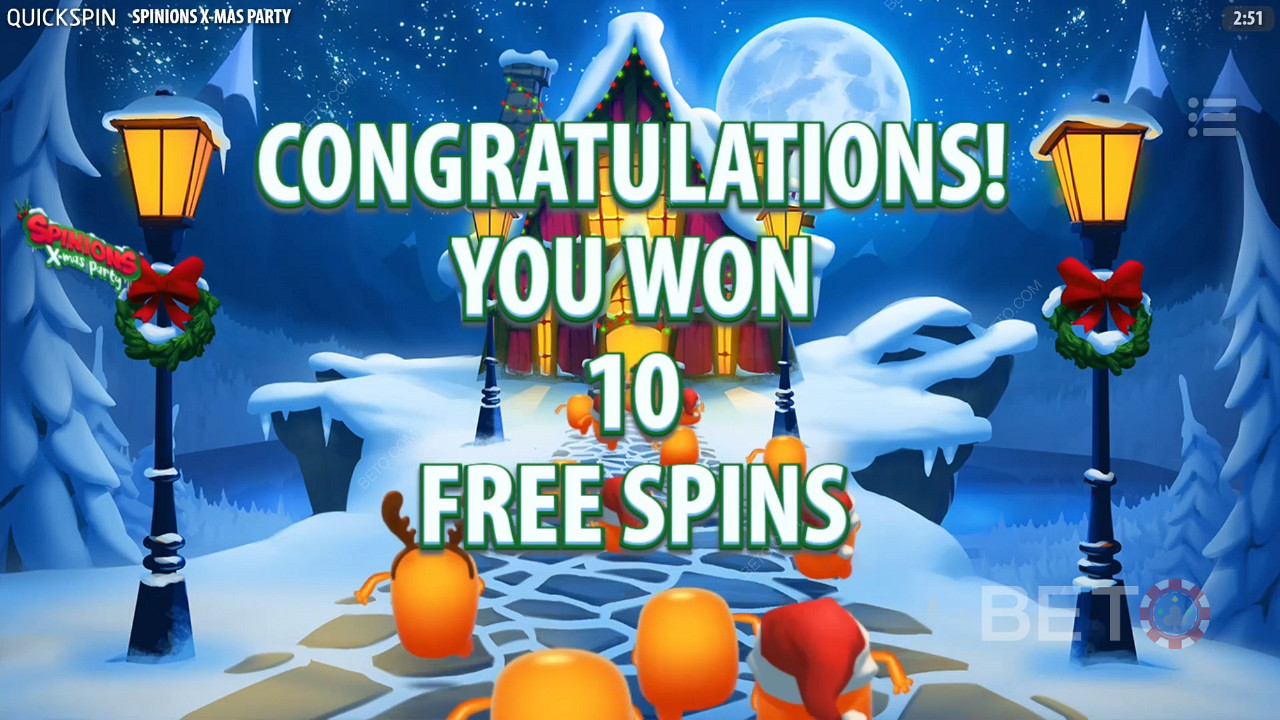 Score 10 Free Spins by landing 3 Scatter symbols