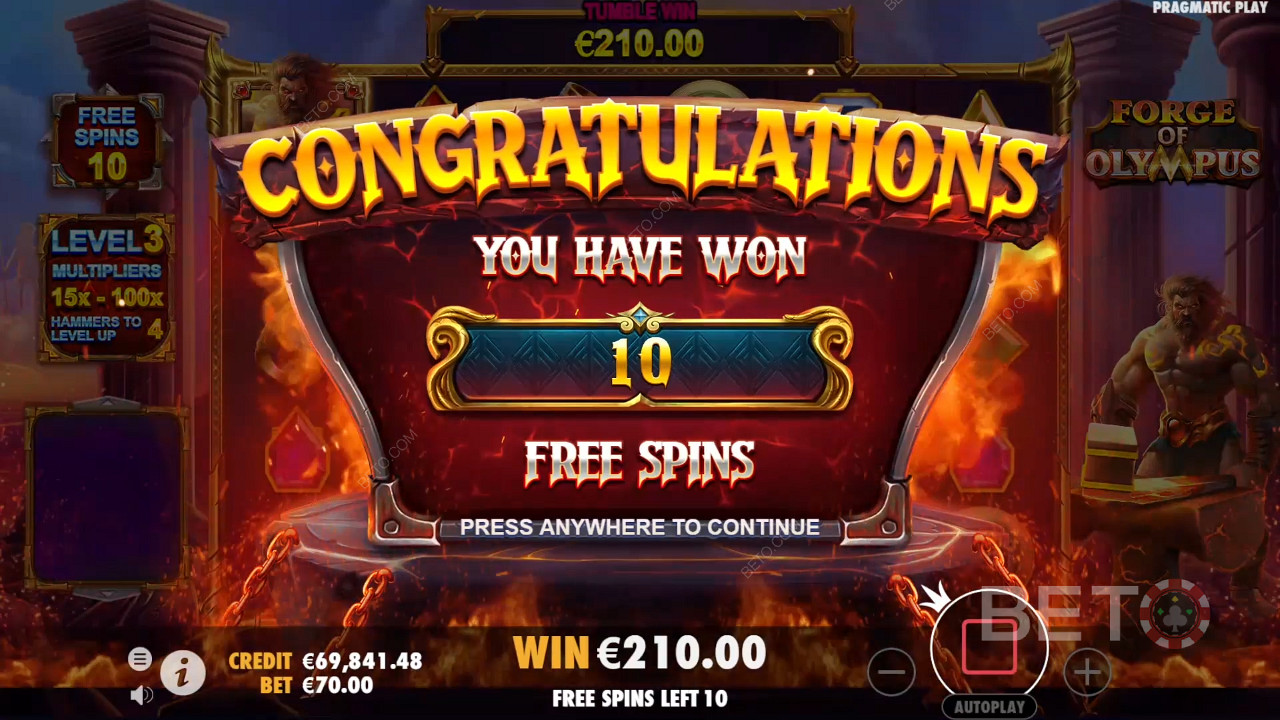 Snag 10 to 20 Free Spins and keep 