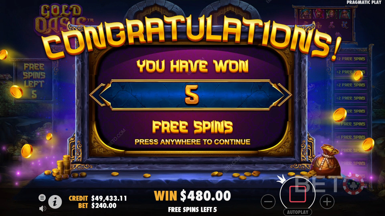 Score 7,260x Your Wager in Gold Oasis Online Pokie!