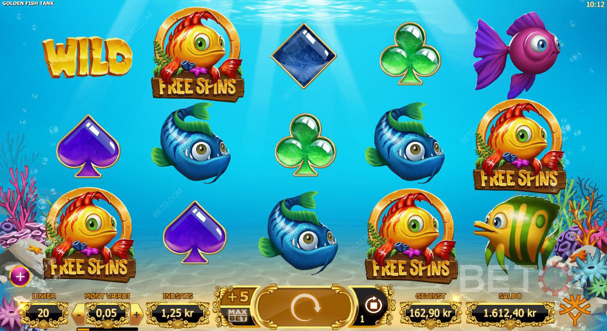 Five-Reel and Three-Row Setup in Golden Fish Tank