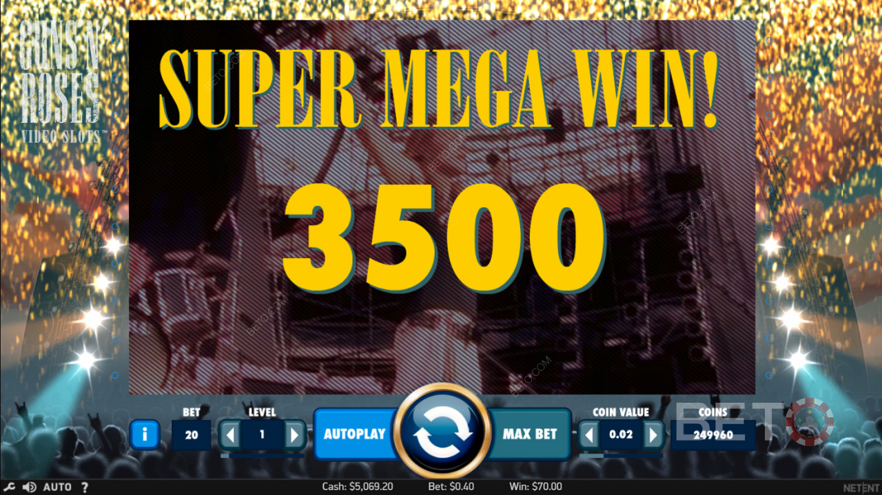 Scoring the ultimate Super Mega Win in Guns N