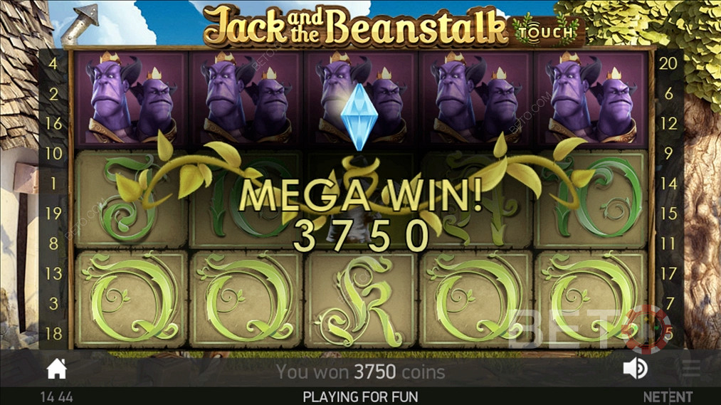 Scoring a massive Mega Win in Jack and the Beanstalk
