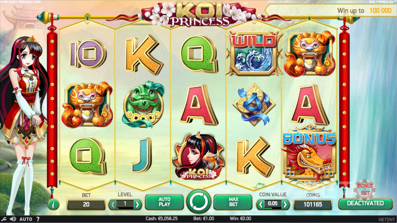 Unique icons in Koi Princess pokie