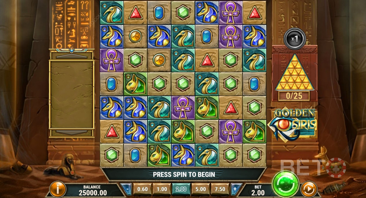 The expansive grid setup of Golden Osiris