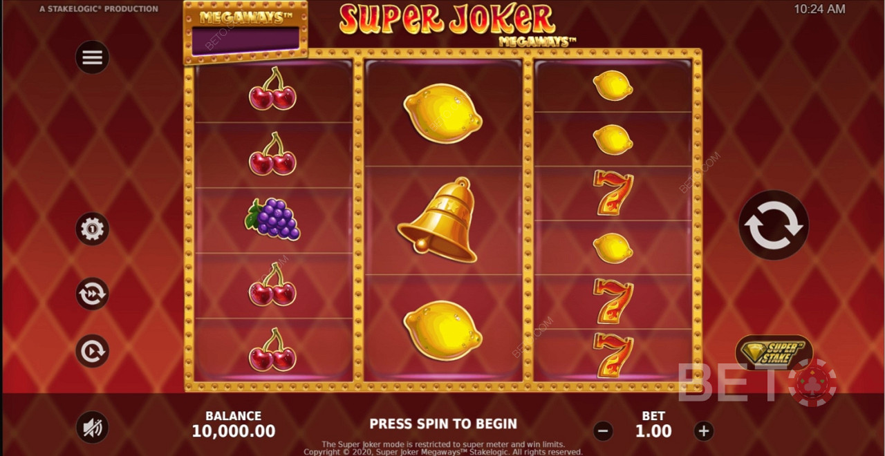 Unique multi-row feature in Super Joker Megaways