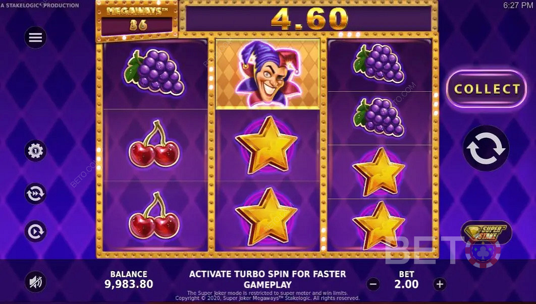 Classic fruit symbols in Super Joker Megaways