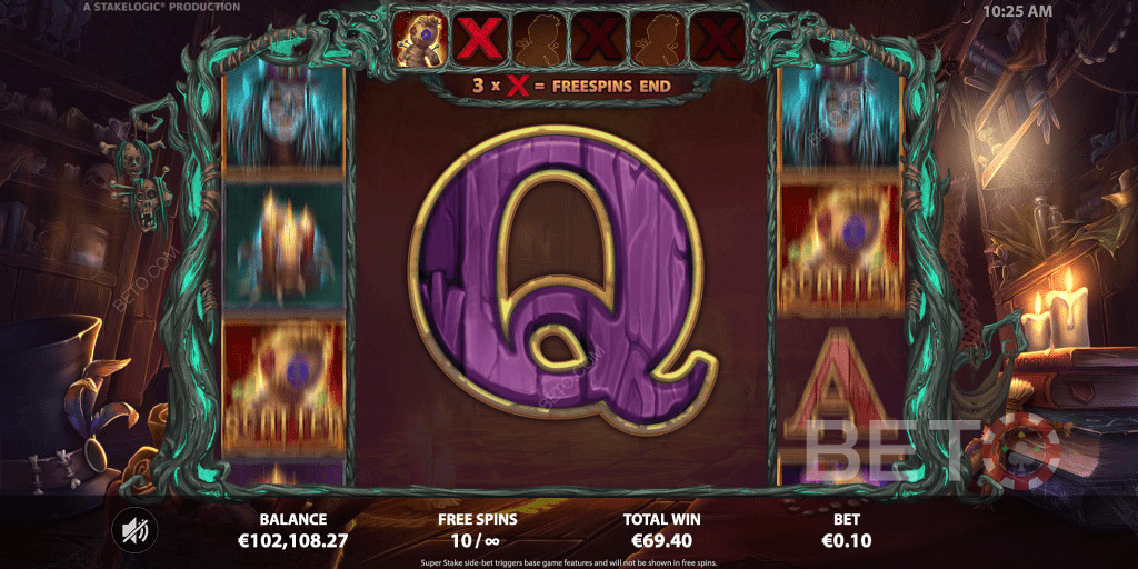 Voodoo reels boasts some low-value icons with a timber-like finish