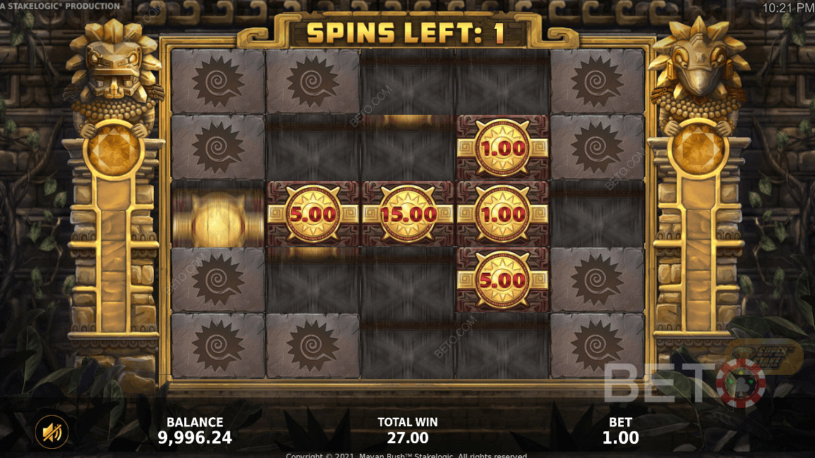 Mega Bet Feature Unleashed in Mayan Rush Video Pokie