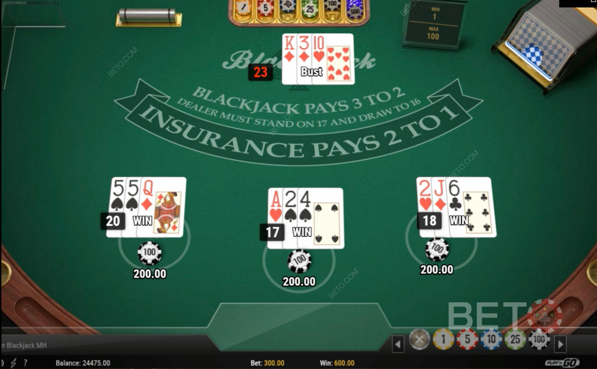 Try European Blackjack online for free at BETO Pokie