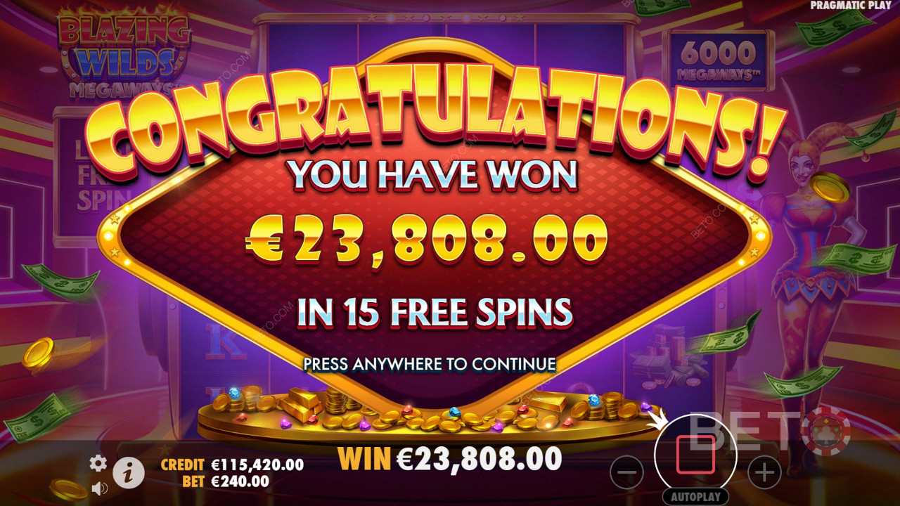 Score 10,000x Your Wager in the Blazing Wilds Megaways Pokie!