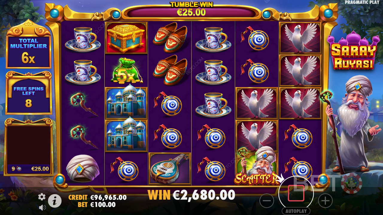 Score 5,000x Your Wager in Saray Ruyasi Online Pokie!