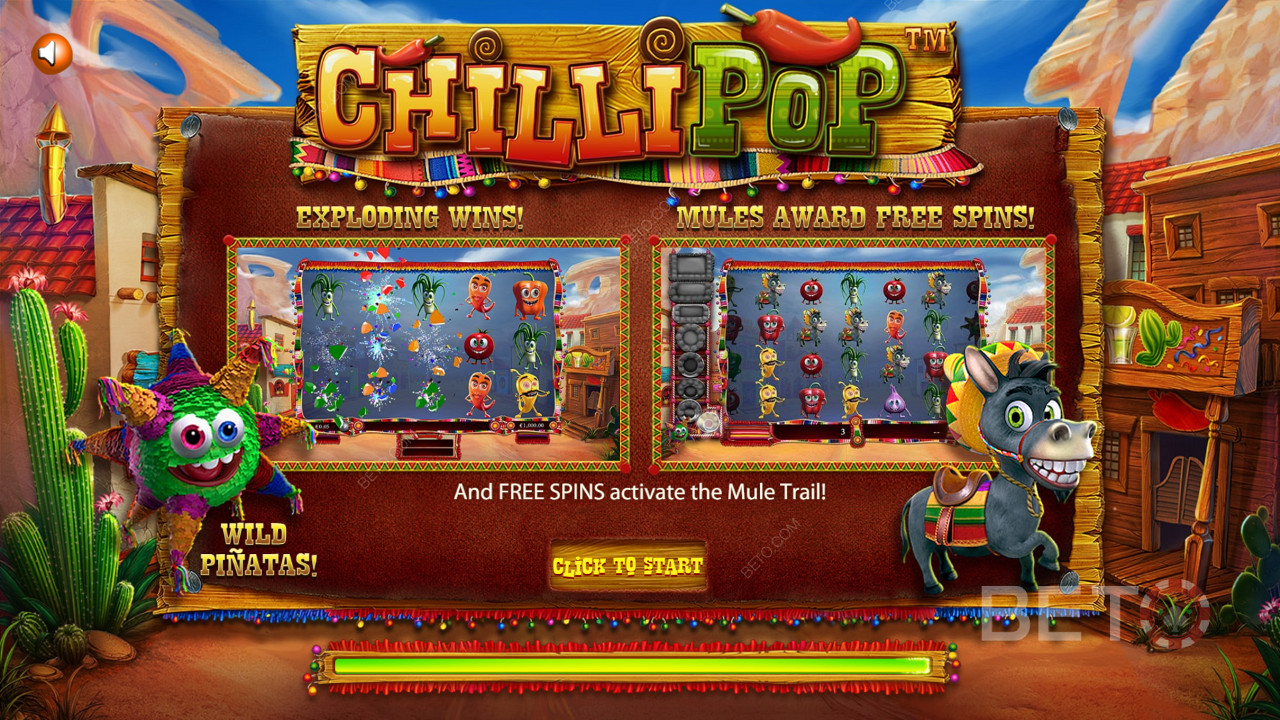 Opening scene of the Kiwi-spiced ChilliPop pokie