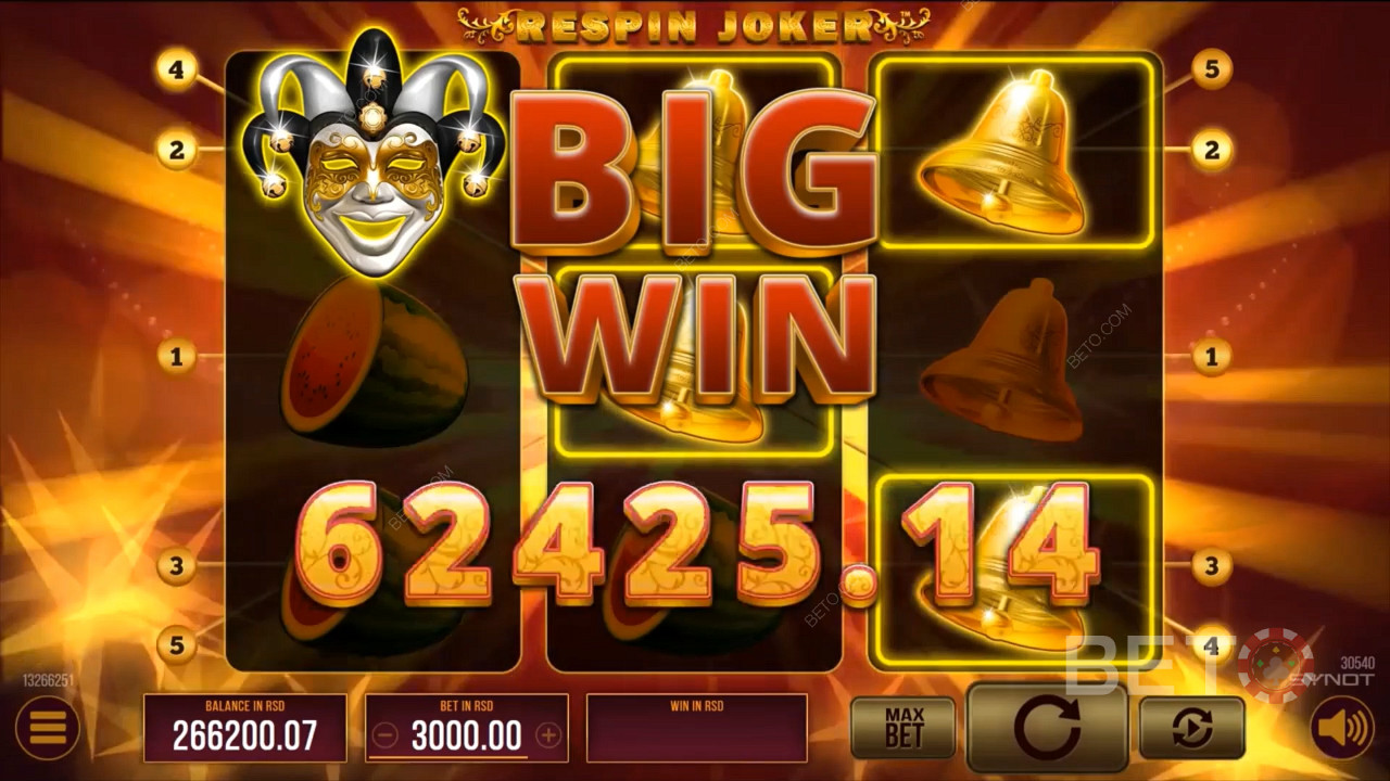 Score up to 500x your wager in the Respin Joker game