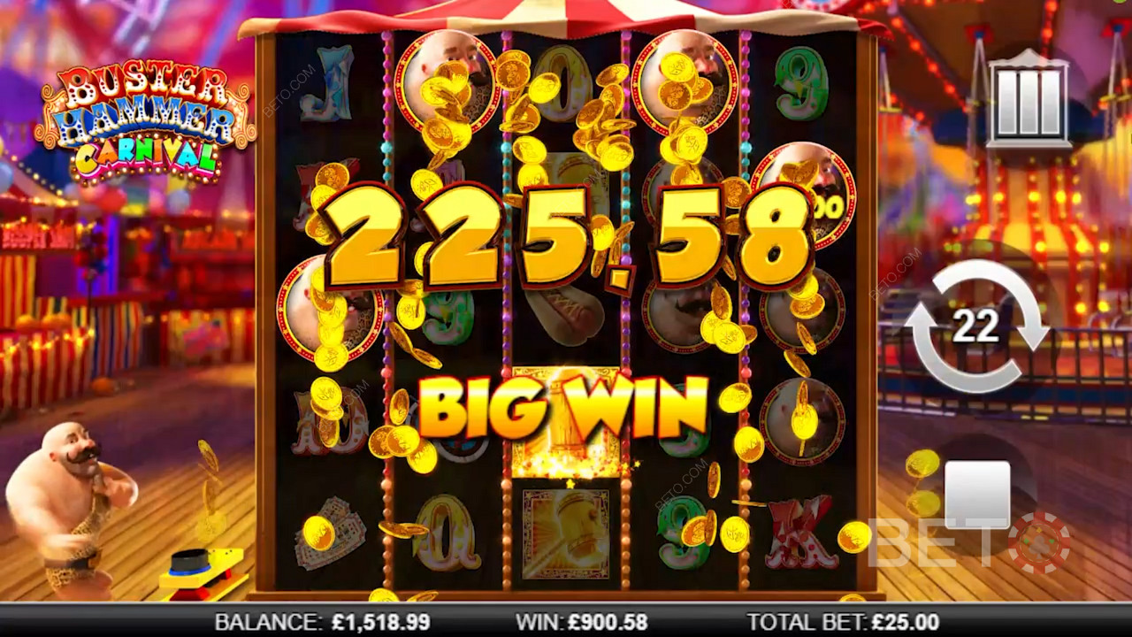 Score big in Buster Hammer Carnival pokie game