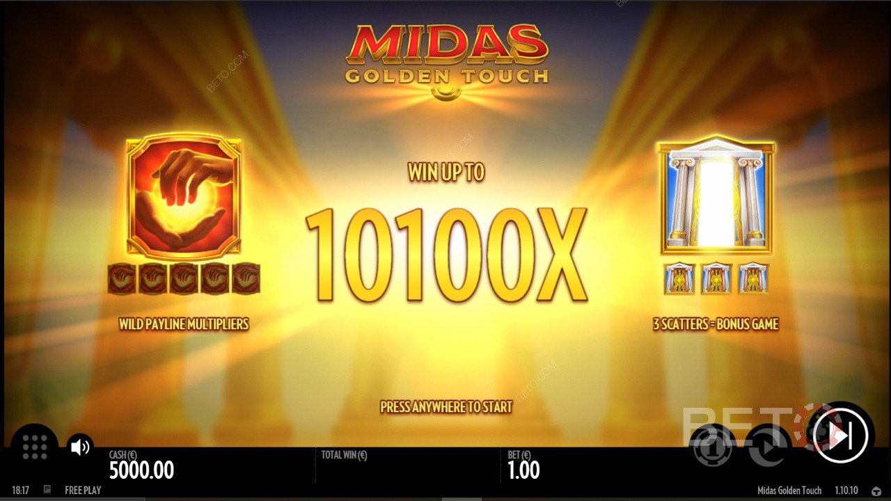 Score a massive win up to 10,100 times your wager amount