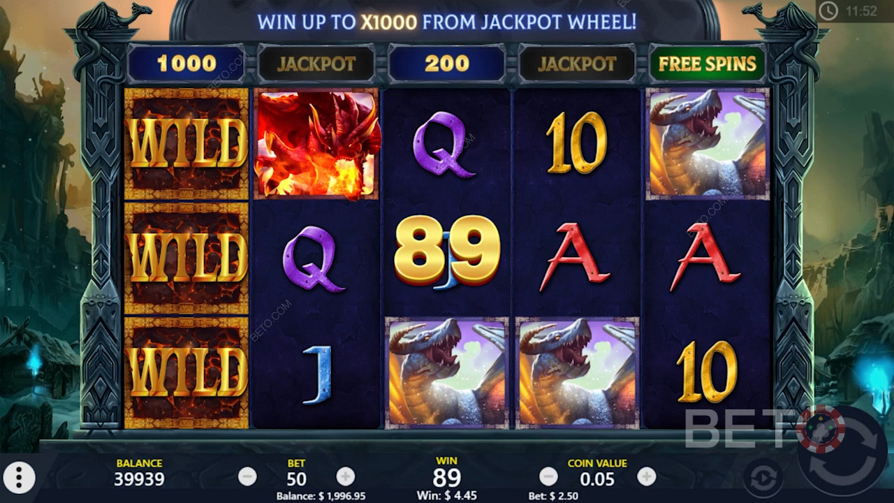 Stacked Wilds in Dragons of the North pokie