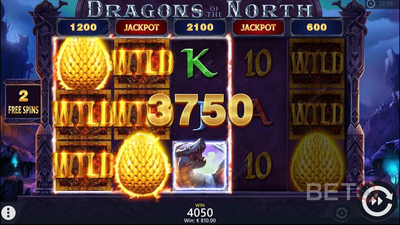 A massive win on Dragons of the North pokie