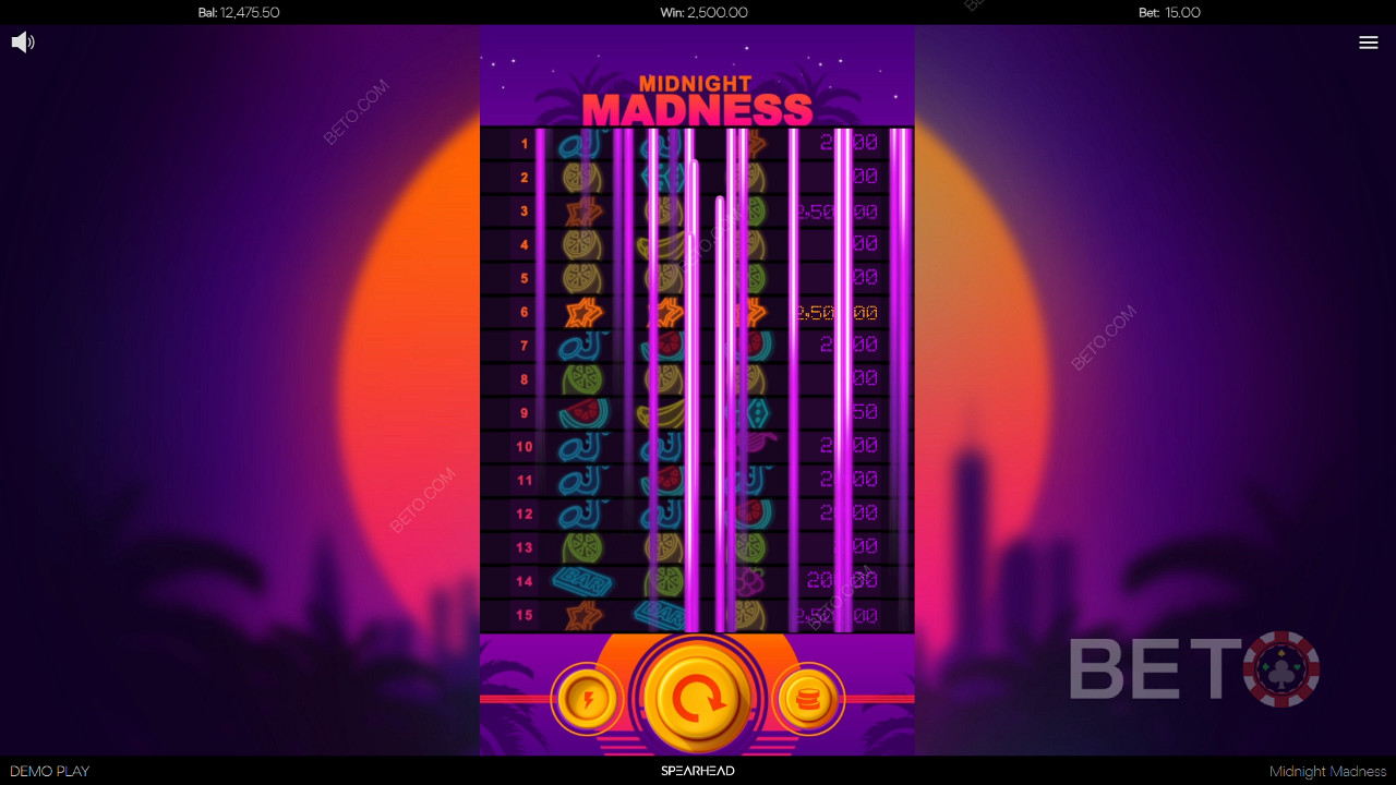 Bright neon graphics in Midnight Madness