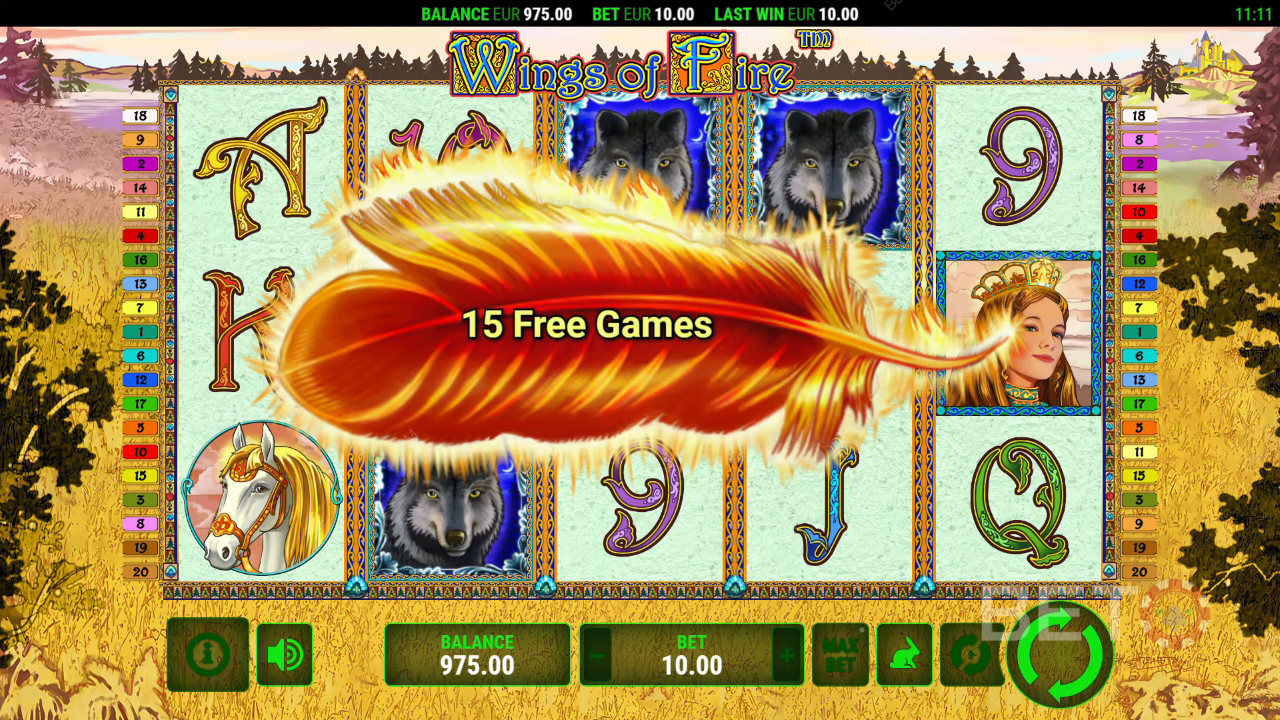 Bonus Features Unpacked in Wings of Fire by Greentube