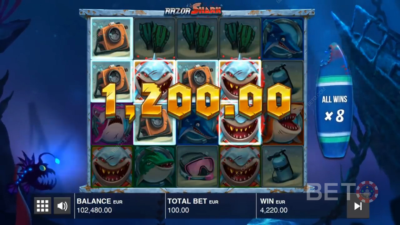 Massive payday in Razor Shark free spins