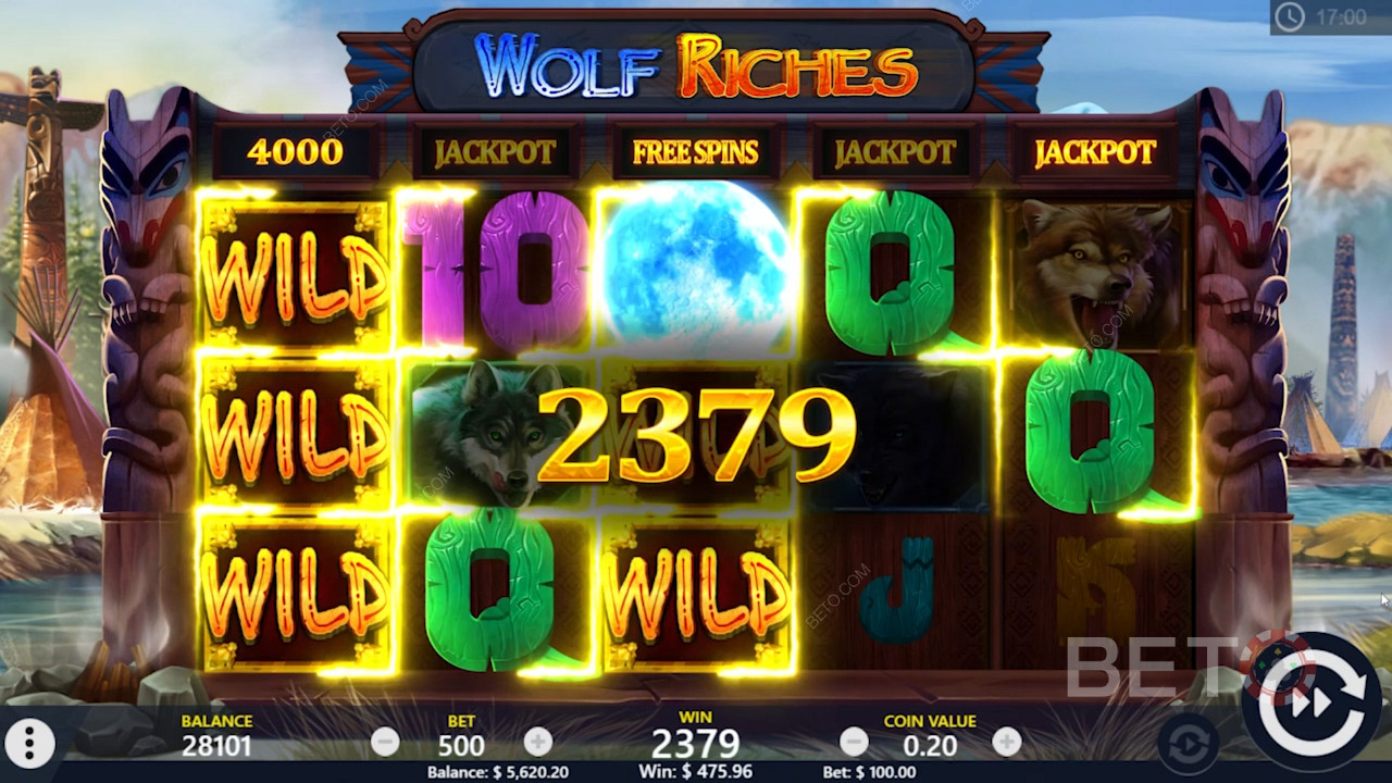 Free Spins and Wild wins in Wolf Riches online pokie