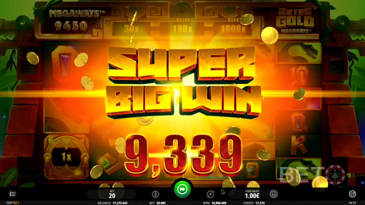Massive payout in Aztec Gold Megaways pokie game