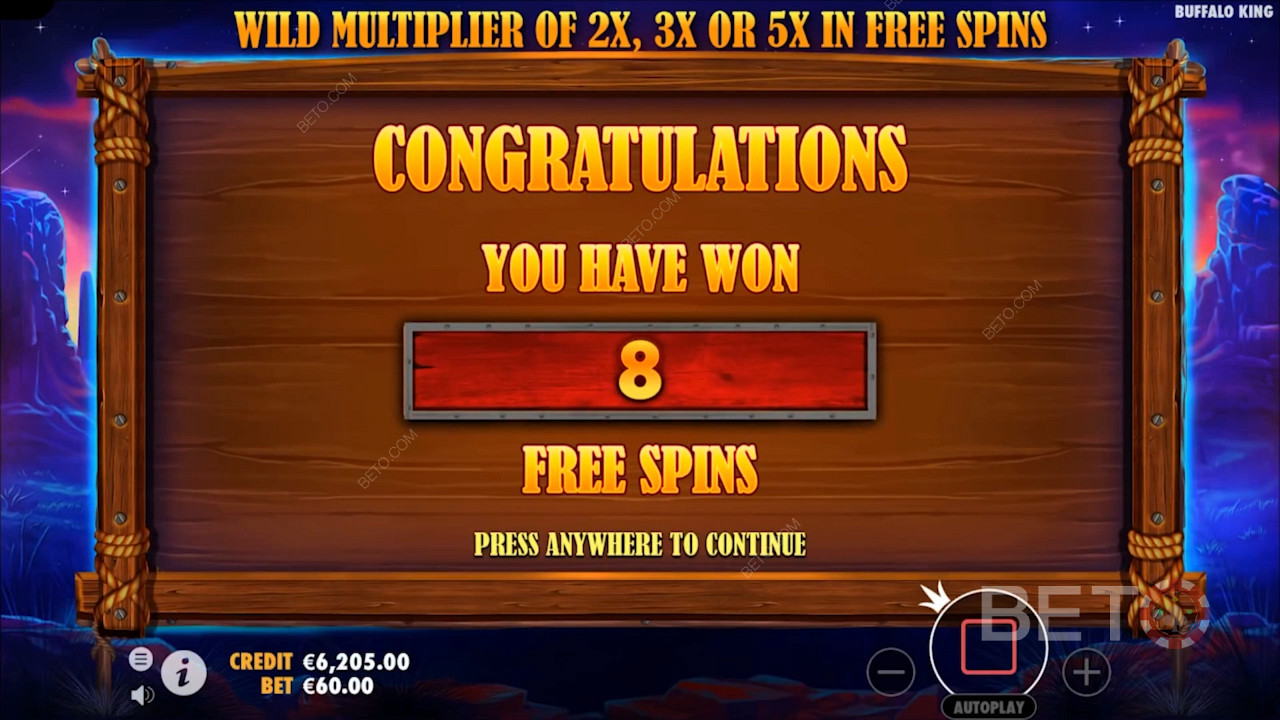 Play Buffalo King and discover all the Buffalo King Pokie Features - Free Spins