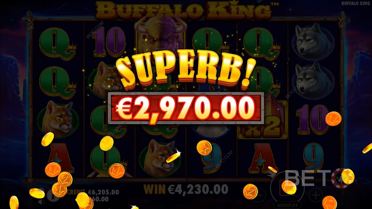 Wager from 70c to $110 per spin on this pokie