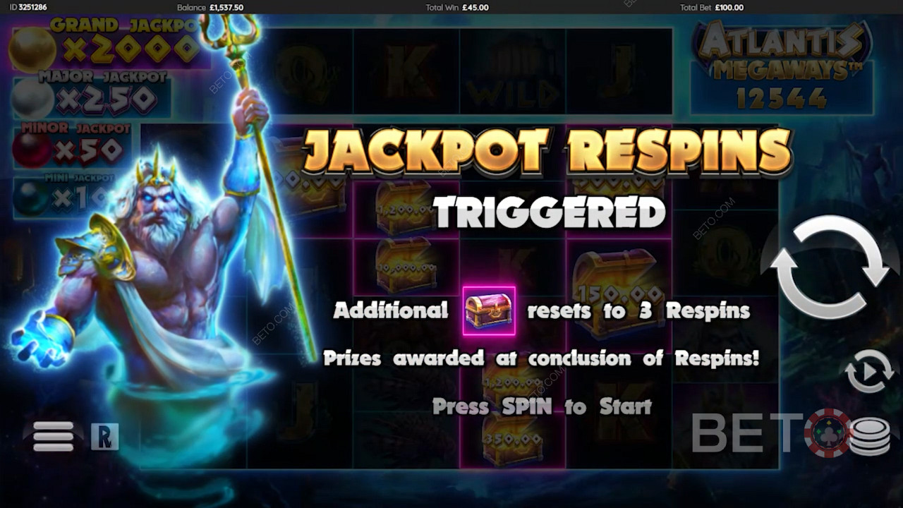 Score Big with Respins in Atlantis Megaways Pokie