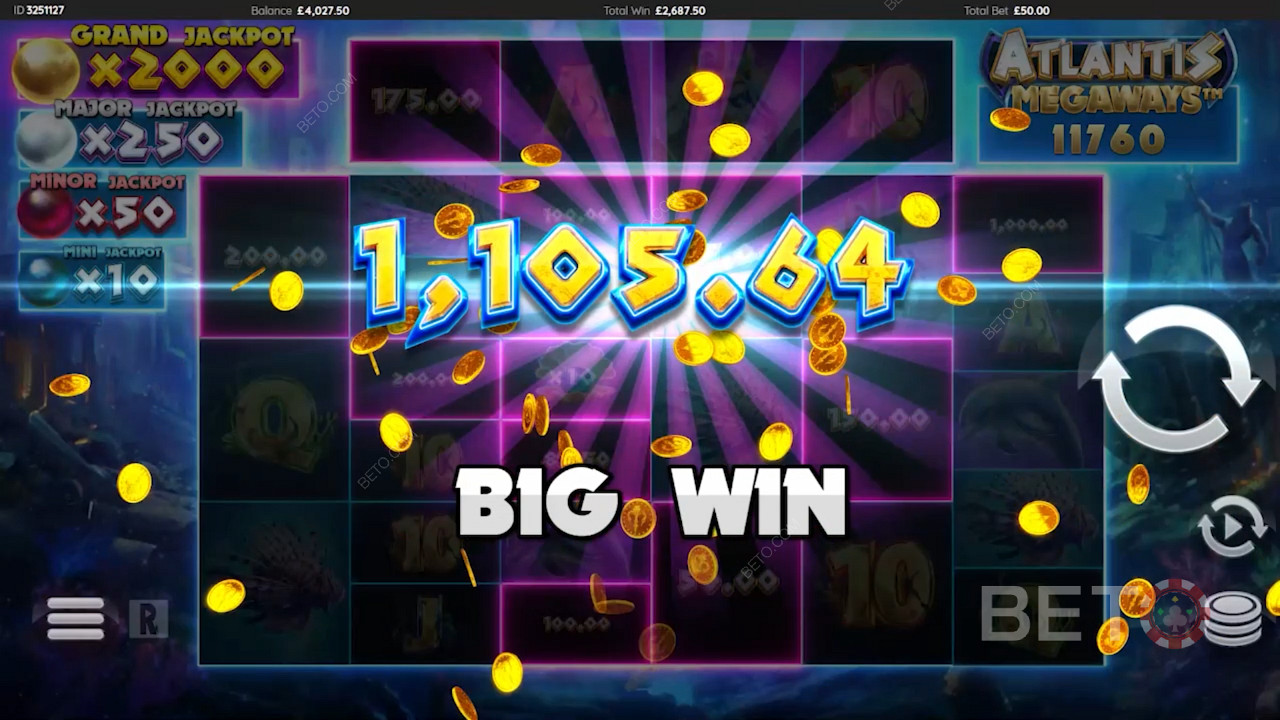 Score massive wins in Atlantis Megaways online pokie